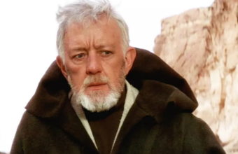 Alec Guinness as Obi-Wan Kenobi.