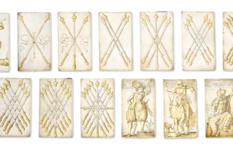 Set of German parcel gilt silver playing cards made by Michael Frommer in Augsburg in 1616.