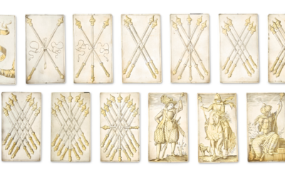 Set of German parcel gilt silver playing cards made by Michael Frommer in Augsburg in 1616.