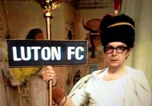 Eric Morecambe supporting Luton Town FC