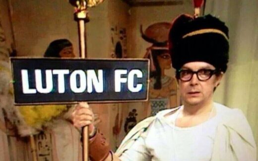 Eric Morecambe supporting Luton Town FC