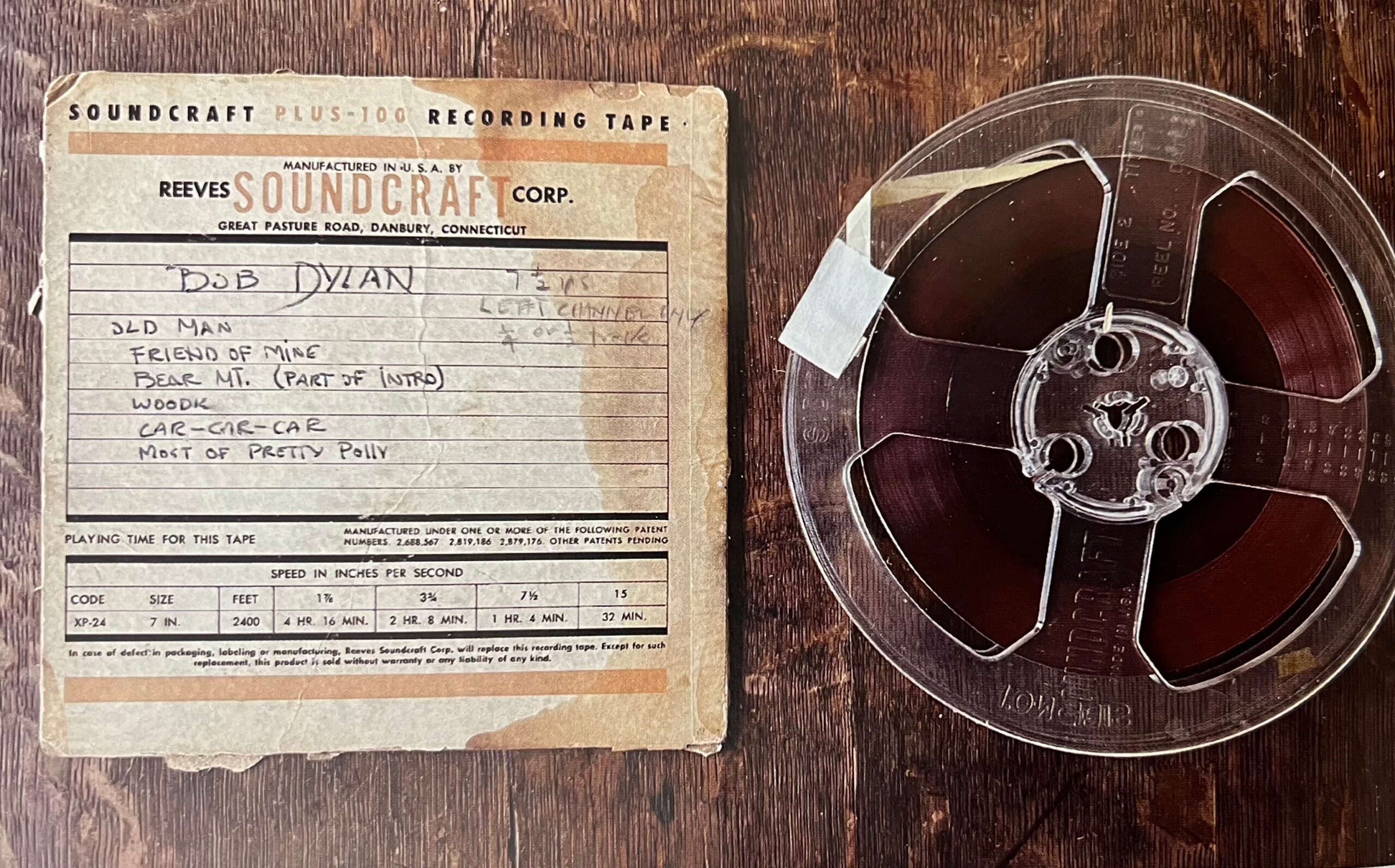 Tape of Bob Dylan performing at the Gaslight Cafe in 1961