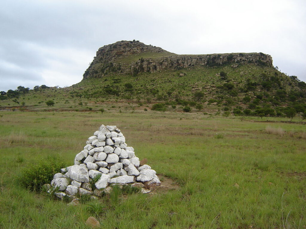 A memorial to a British mass grave at the site of the Battle of Isandwala, fought in 1879. 