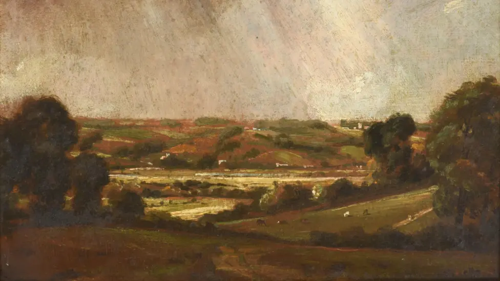 Dedham Vale oil sketch by Constable.