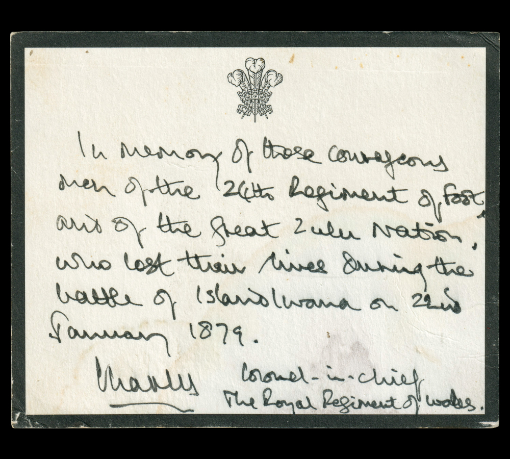 King Charles III handwritten & signed military card
