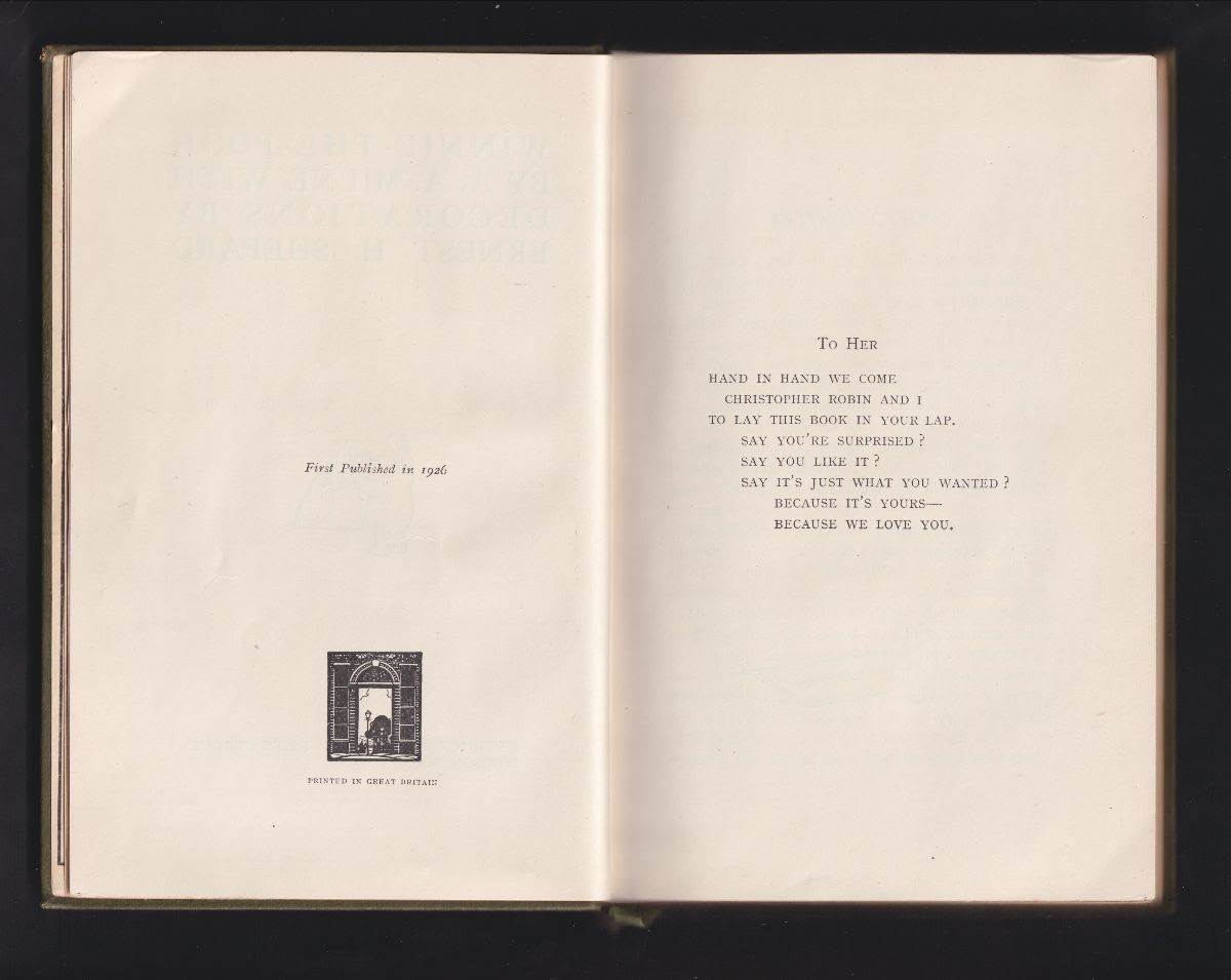 End page of Winnie the Pooh deluxe edition by AA Milne