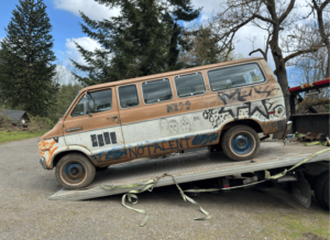 Melvins van with Kurt Cobain art work
