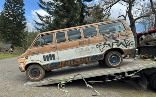 Melvins van with Kurt Cobain art work