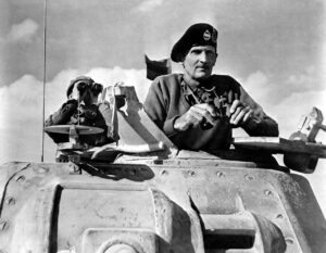 Field Marshall Montgomery on a tank in 1942.