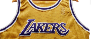 Kobe Bryant LA Lakers debut season jersey.
