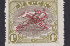 Papua 1930 'Air' 1s sepia and olive error, SG117a