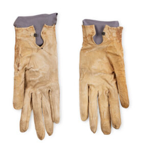blood stained gloves of Abraham Lincoln worn on the night of his murder.
