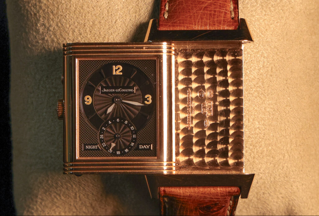 Jaeger Le Coutre reverso watch owned by John "Duff" Lowe of the Quarrymen, who became The Beatles.