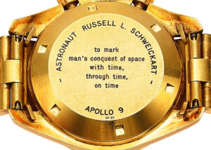Omega Speedmaster watch gifted to Apollo 9 astronaut Russell L Schweickart.