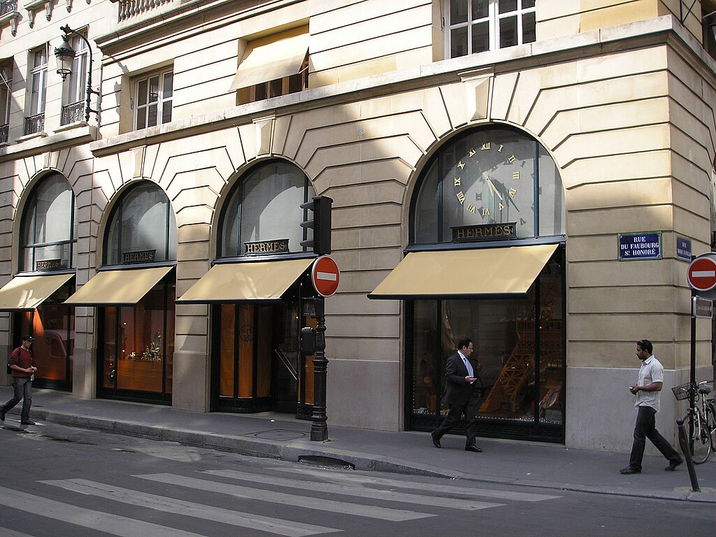 The Hermès store in 24 rue du Faubourg Saint-Honoré in Paris.