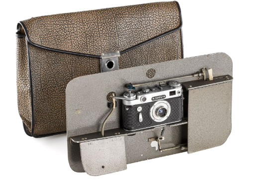 KGB spy camera hidden inside a briefcase.