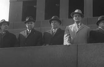 May Day Parade Red Square Moscow 1967 still from Pathe News newsreel via YouTube