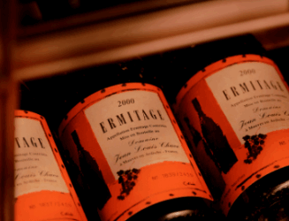 Domaine Jean-Louis Chave, Ermitage Cuvée Cathelin 1995, 3 bottles per lot, estimate $10,000-15,000. Offered in The Cellar of William I. Koch: The Great American Collector on June 12-14 2025 at Christie’s in New York. Photography: William Jess Laird