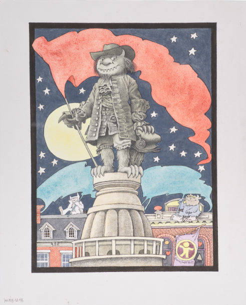 Maurice Sendak original poster for Sendak in Philadelphia exhibition.