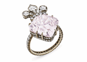Pink diamond owned by Duchess Marie-Therese and possibly by Marie Antoinette in a ring setting by jeweller JAR.