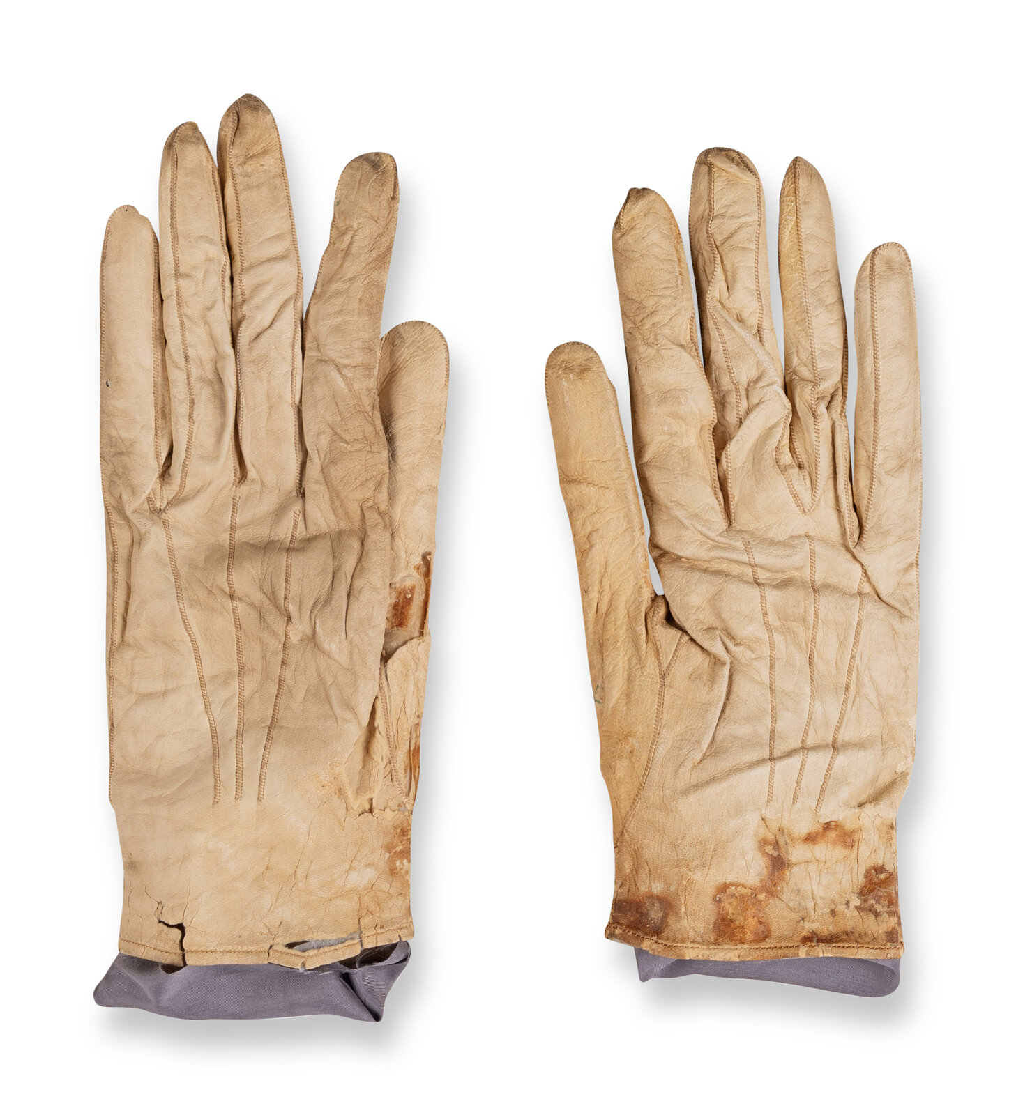 blood-stained gloves carried by Abraham Lincoln on the night of his muder at Ford's Theatre, Washington, April 14, 1865
