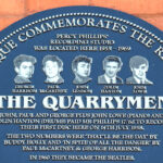 Plaque showing site of The Beatles first recording as The Quarrymen in Kensington Liverpool on July 14, 1958