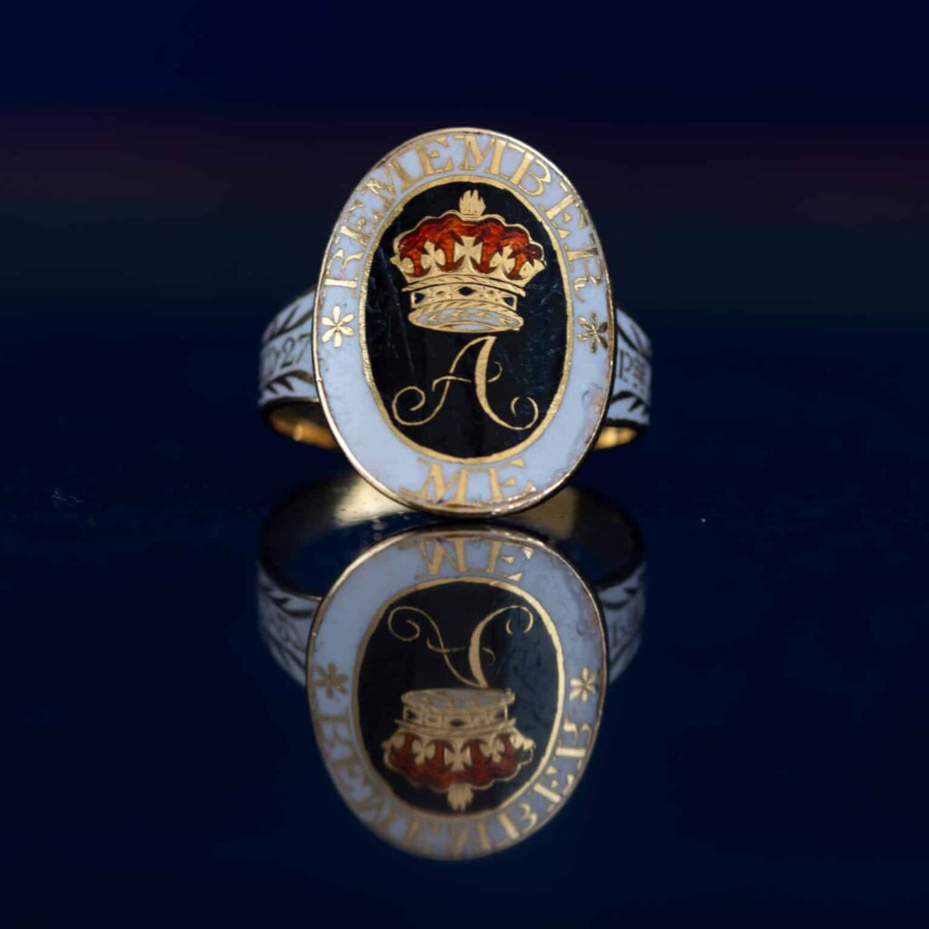 Mourning ring made for Princess Amelia, daughter of George III and Queen Charlotte.