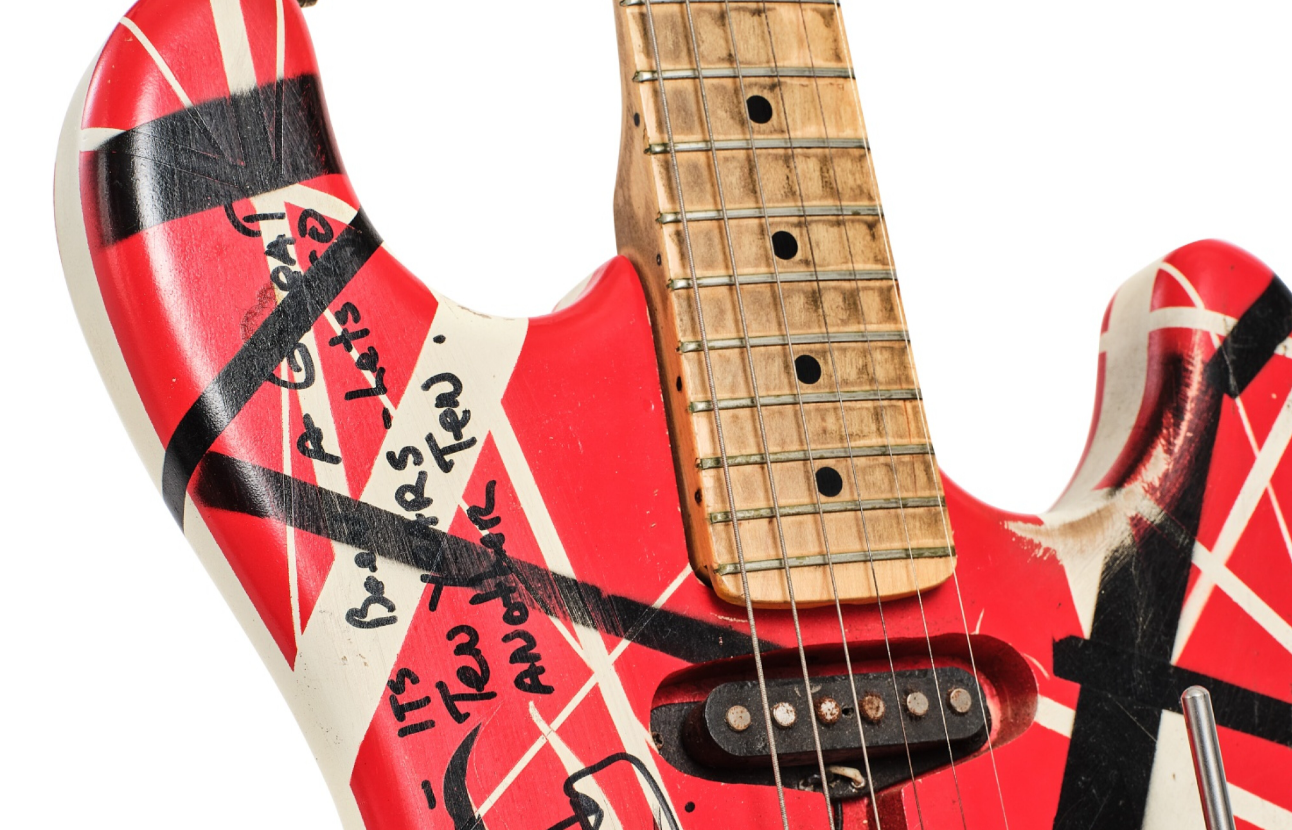 Eddie Van Halen custom made Kramer guitar.