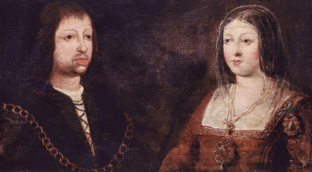 King Ferdinand and Queen Isabella of Spain in a contemporary portrait, 
