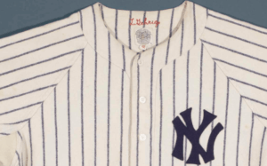 1939 Lou Gehrig home NY Yankees jersey from his final game at Yankees Stadium.
