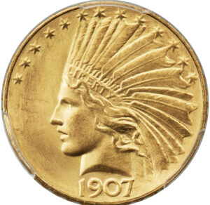 Rolled Edge $10 coin from 1907