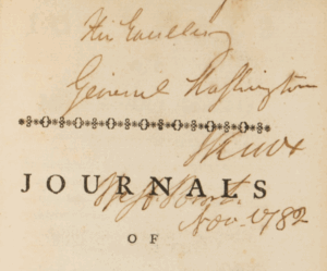 Title page of book owned by George Washington