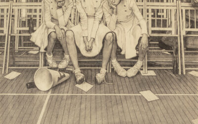 Norman Rockwell sketch for Cheerleaders