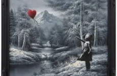 Banksy's work Girl and Balloon on Found Landscape.