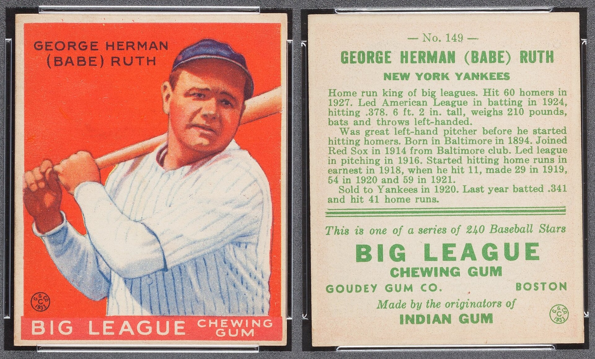 Goudey Babe Ruth card