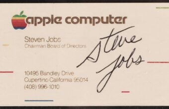 Steve Jobs signed business card being auctioned