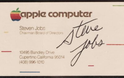 Steve Jobs signed business card being auctioned