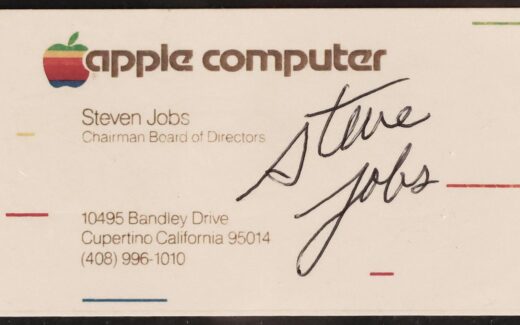 Steve Jobs signed business card being auctioned