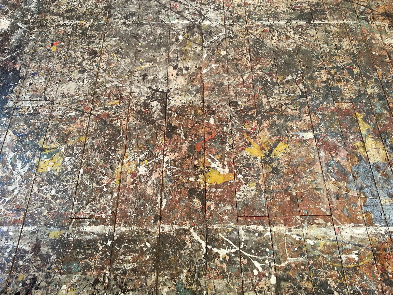 Pollock's studio floor, preserved at his former Springs home