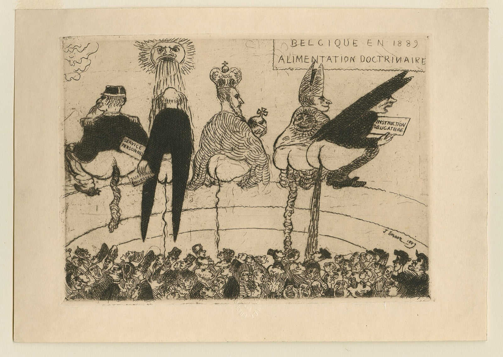 Alimentation doctrinaire, Ensor's 1889 attack on Leopold II