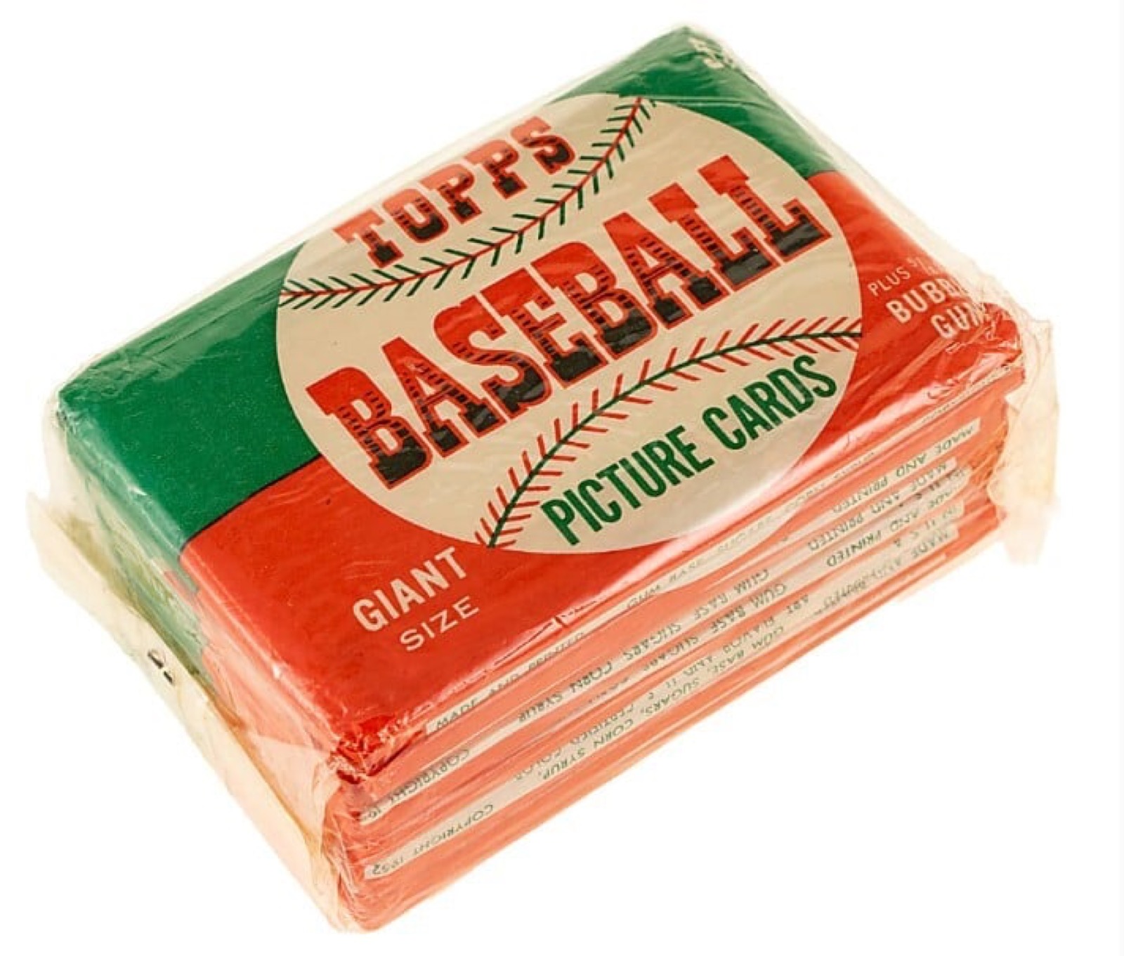 Brick of eight sealed 1952 Topps wax packs