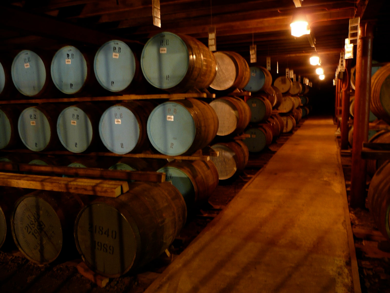 Whisky maturing in a bonded warehouse