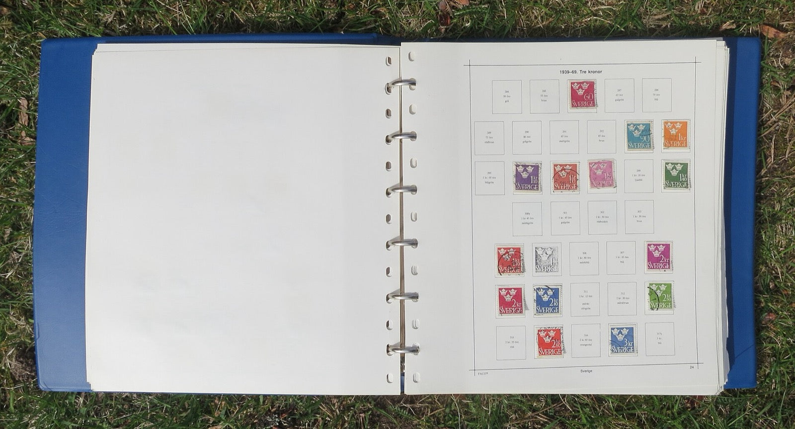 A stamp album page catalogued and mounted for review