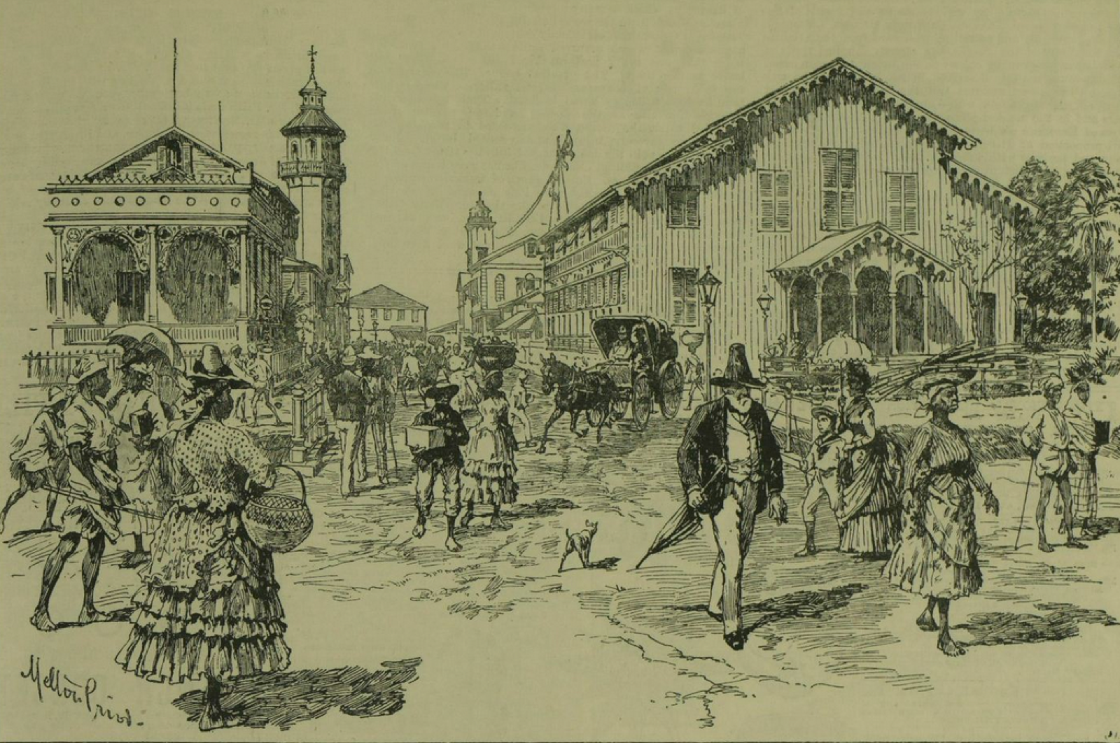 Street scene in Georgetown, British Guiana, 1888