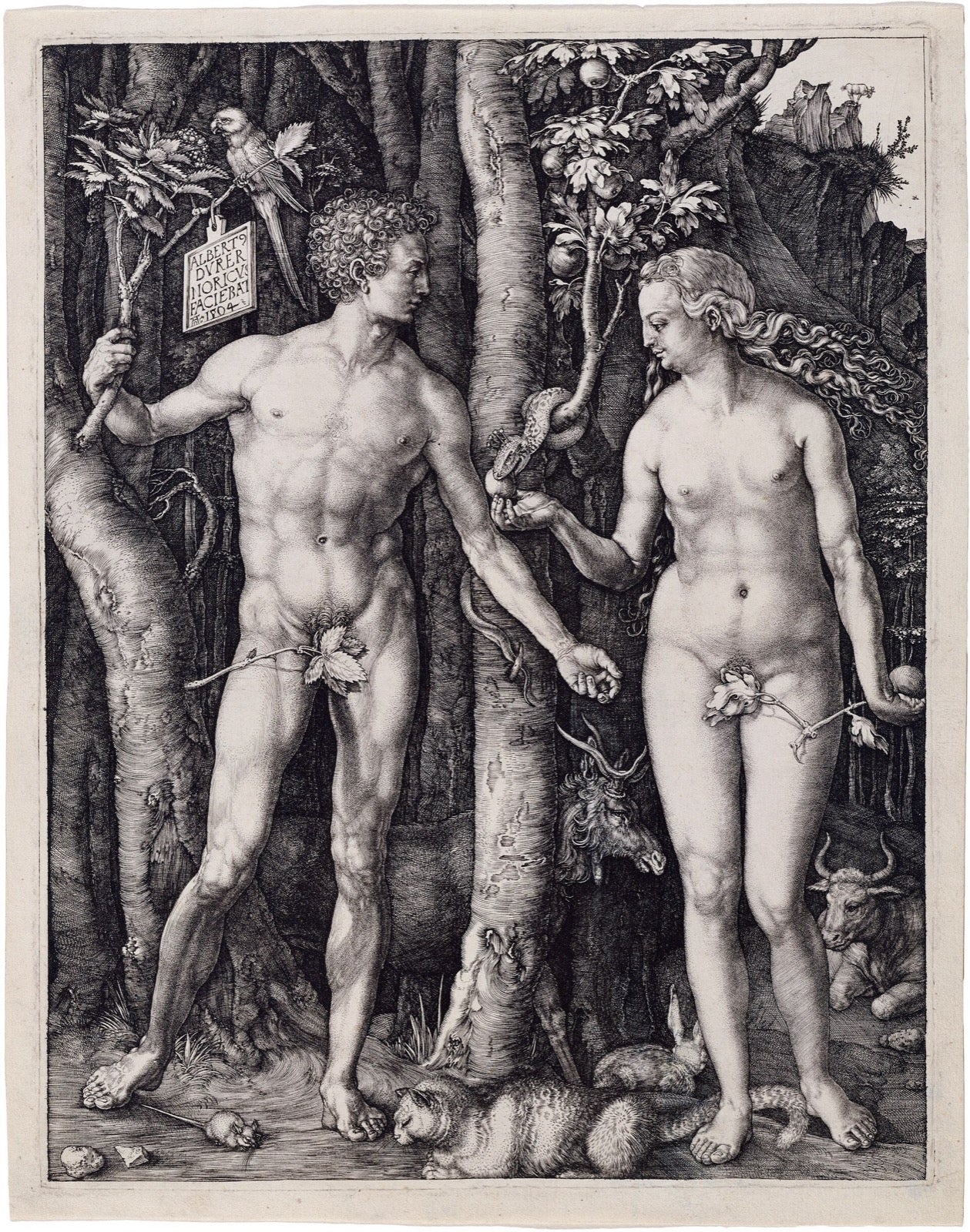 Adam and Eve, engraved by Dürer in 1504