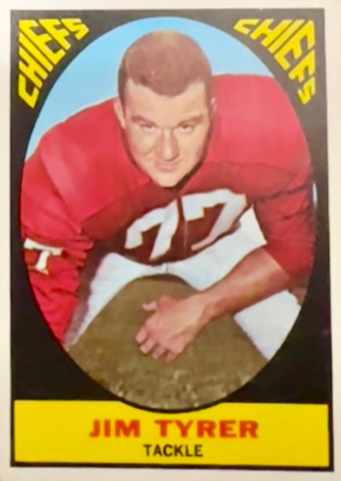 Jim Tyrer American football trading card, 1968