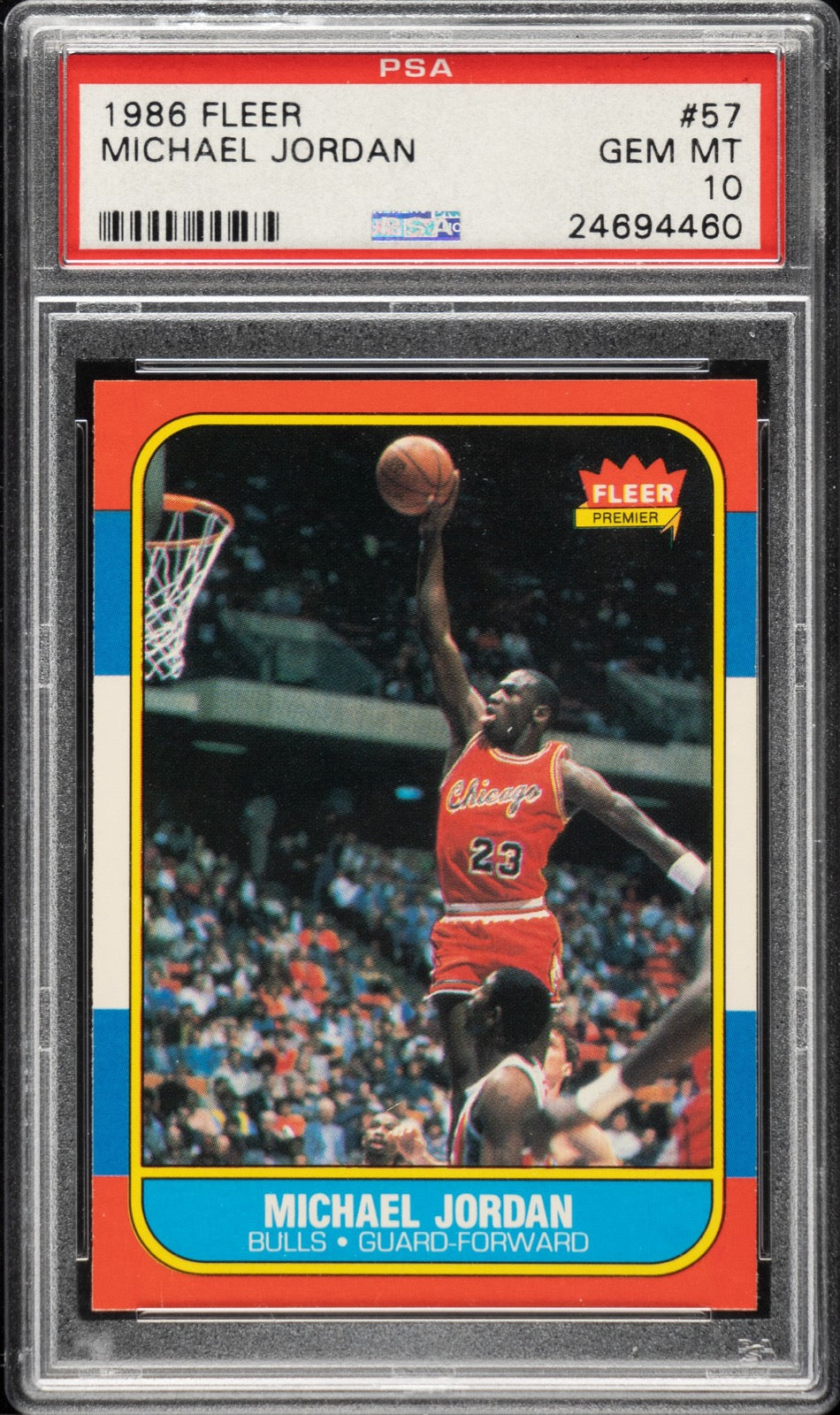 1986-87 Fleer Michael Jordan rookie card, graded PSA 10