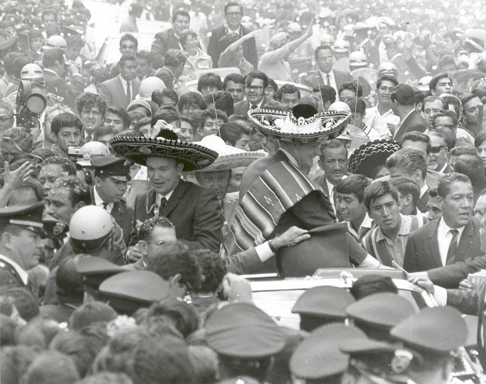 Apollo 11 astronauts greeted by crowds in Mexico City, 1969