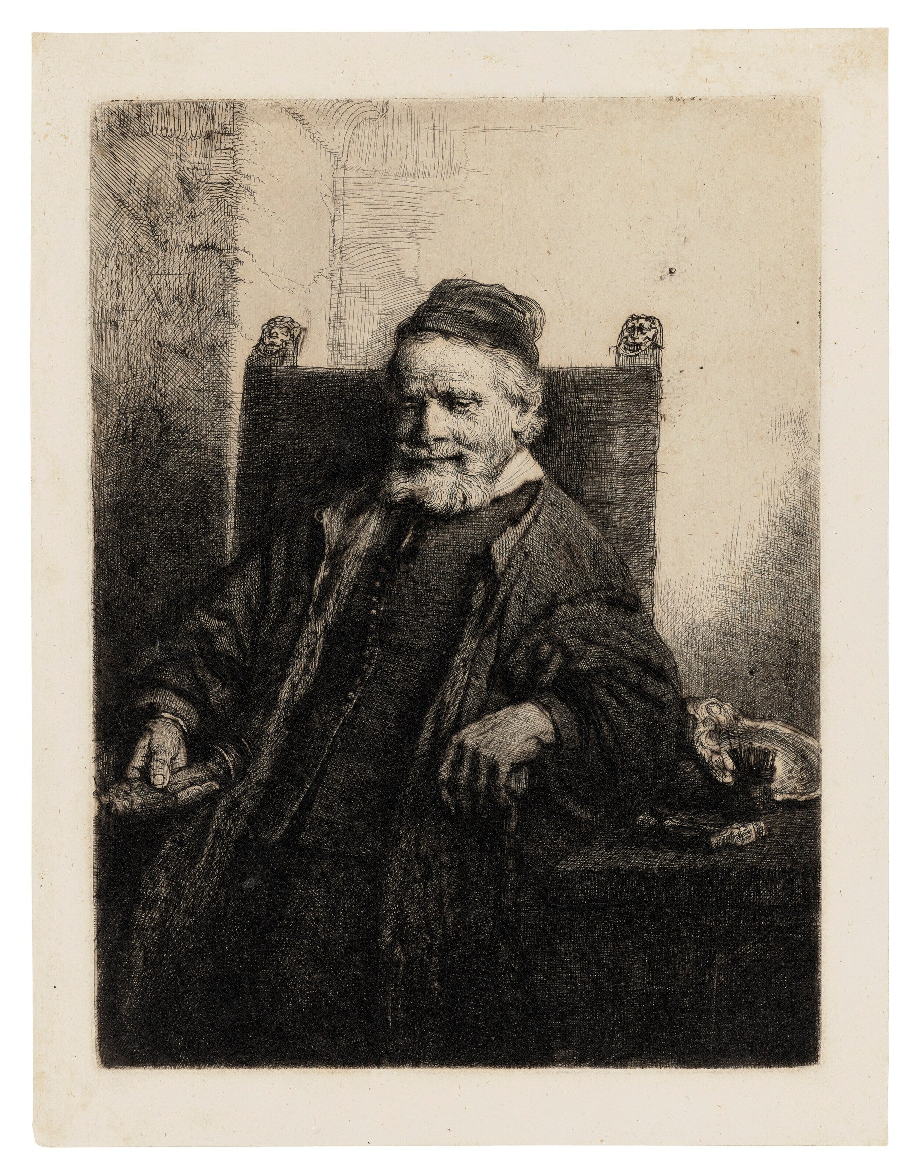 Rembrandt's etched portrait of the goldsmith Jan Lutma