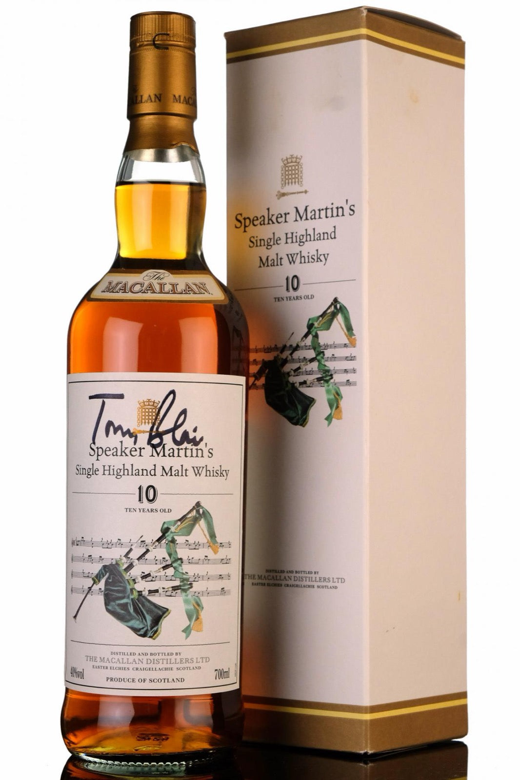 The Macallan 10 Year Old, Speaker Martin's, signed by Tony Blair